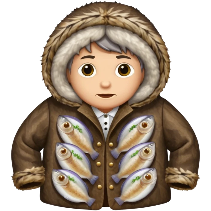herring under a fur coat emoji