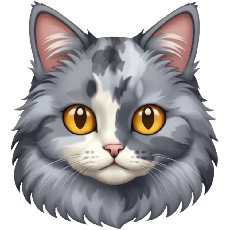 Grey calico cat emoji