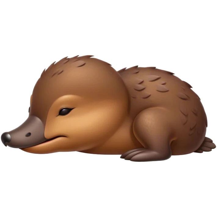 Meme-Worthy Cute Sleeping Platypus Portrait Emoji, Head resting peacefully with a contented smile, showcasing a unique, streamlined build and a luxuriously soft brown fur, eyes shut in a serene, restful float, Simplified yet hilariously adorable features, highly detailed, glowing with a soft, drowsy light, high shine, relaxed and utterly lovable, stylized with an air of playful laziness, bright and heartwarming, soft glowing outline, capturing the essence of a comically sleepy platypus, so meme‐worthy it feels like it could instantly become the next viral sensation of adorable slumber! emoji