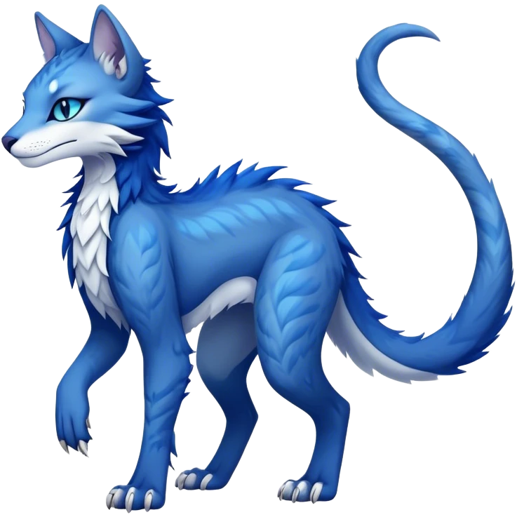 Kawaii dark edgy fantasy ethereal feline-vernid-sergal-fursona animal creature with a tufted tail full body with intricate markings  emoji