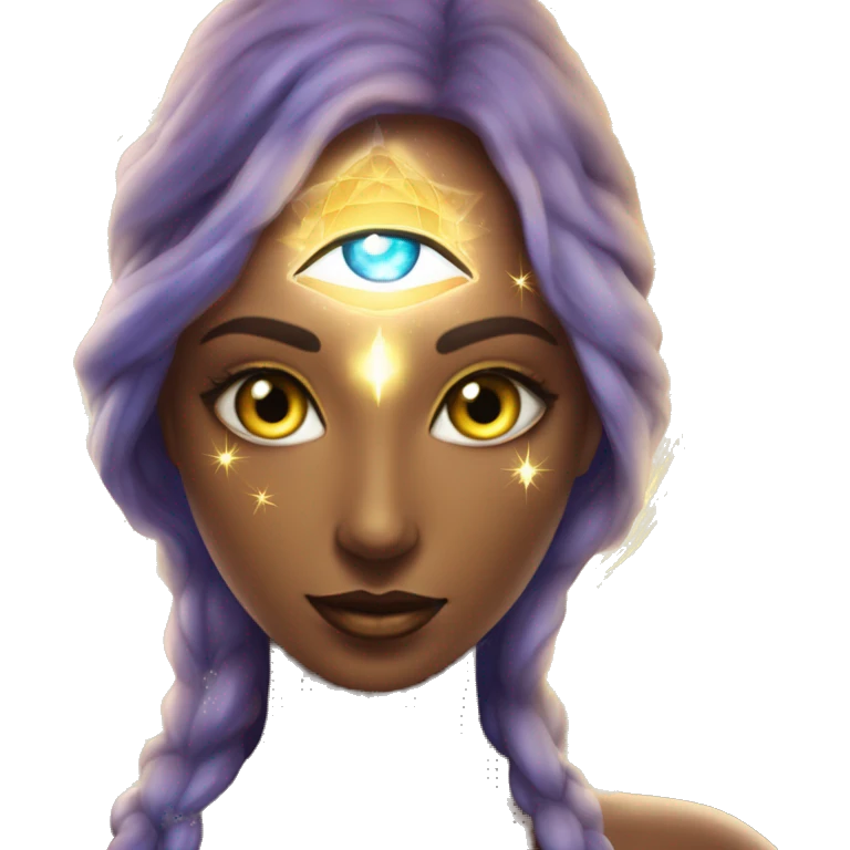 Pleiadian radiant glowing diva woman female third eye emoji