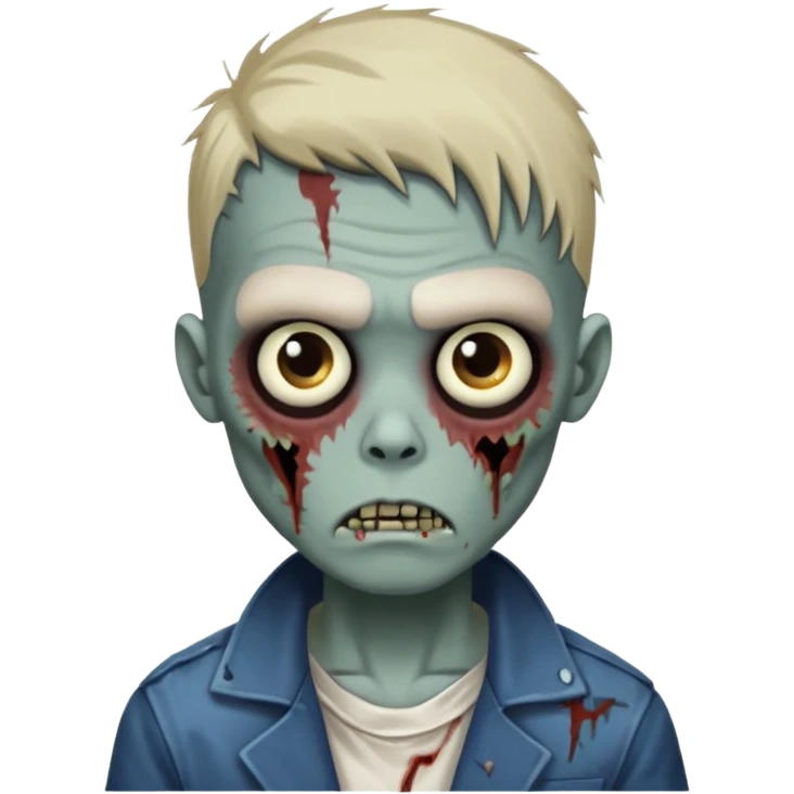 zombie boy with one sided taper hair emoji