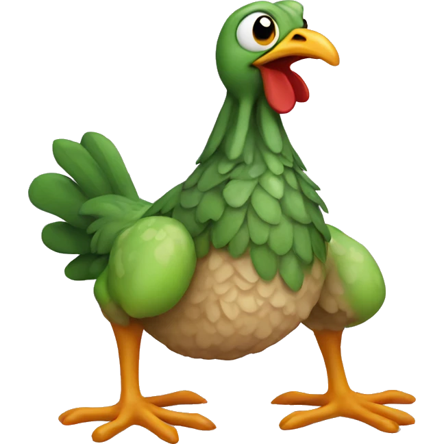 Chicken with frog legs emoji