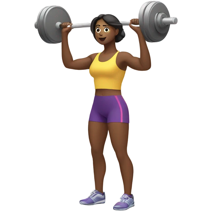 Woman lifting weights emoji