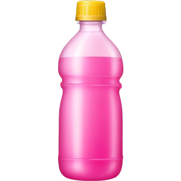 plastic bottle with crystaline pink liquid emoji