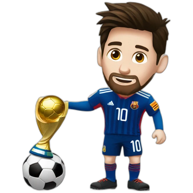 messi con la copa del mundo emoji