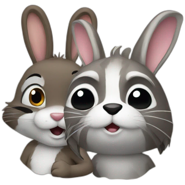 rabbit with racoon emoji