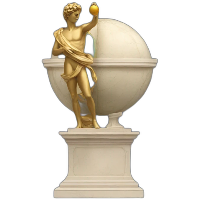 italian statue holding a globus emoji