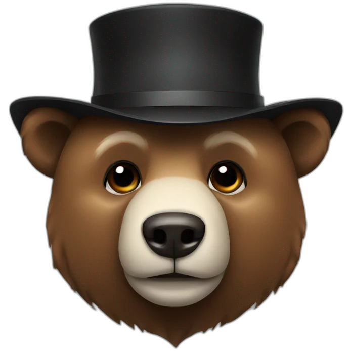 Robot brown bear with black hat emoji