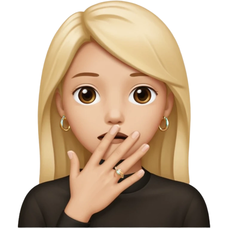 😶✊ the mouth is cover of a hand but pls flip the hand emoji