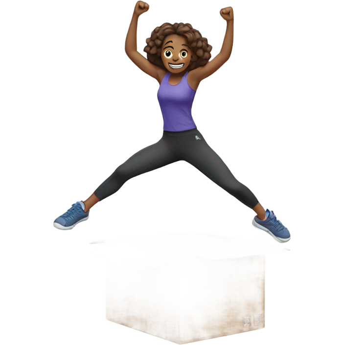 woman jumping on box emoji