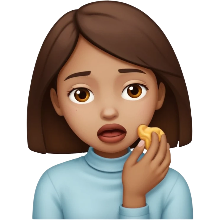 brown girl chocking herself  emoji