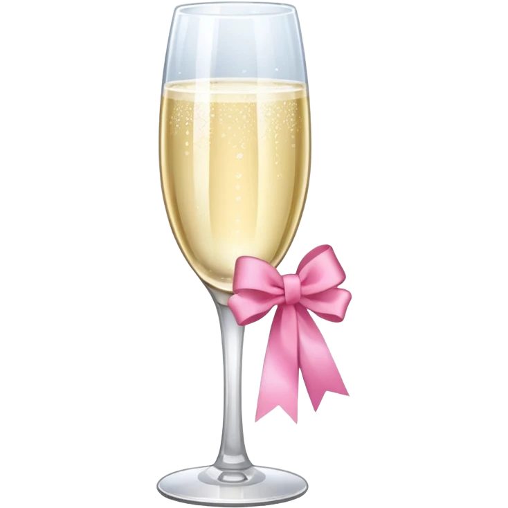 champagne glass with a pink ribbon on it emoji