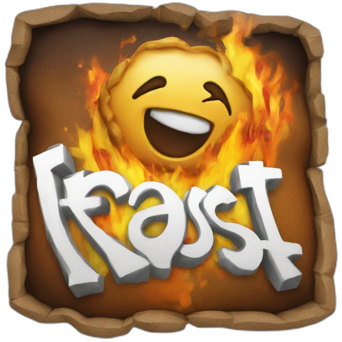 A graffiti spelling the word "Roast" emoji
