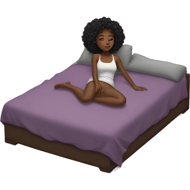 Black girl laying on bed emoji