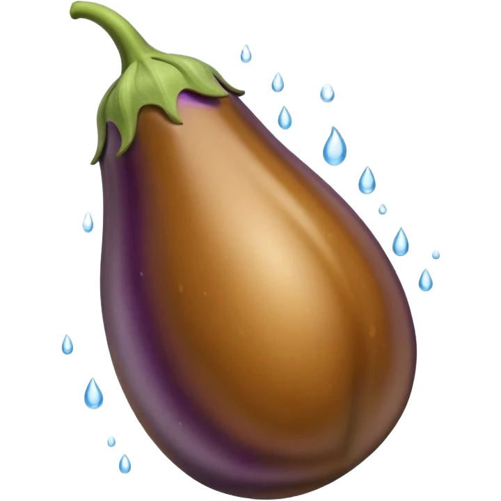 Brown eggplant with splash emoji emoji