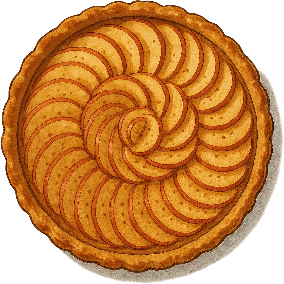 apple tart seen from above, realistic ghibli style emoji
