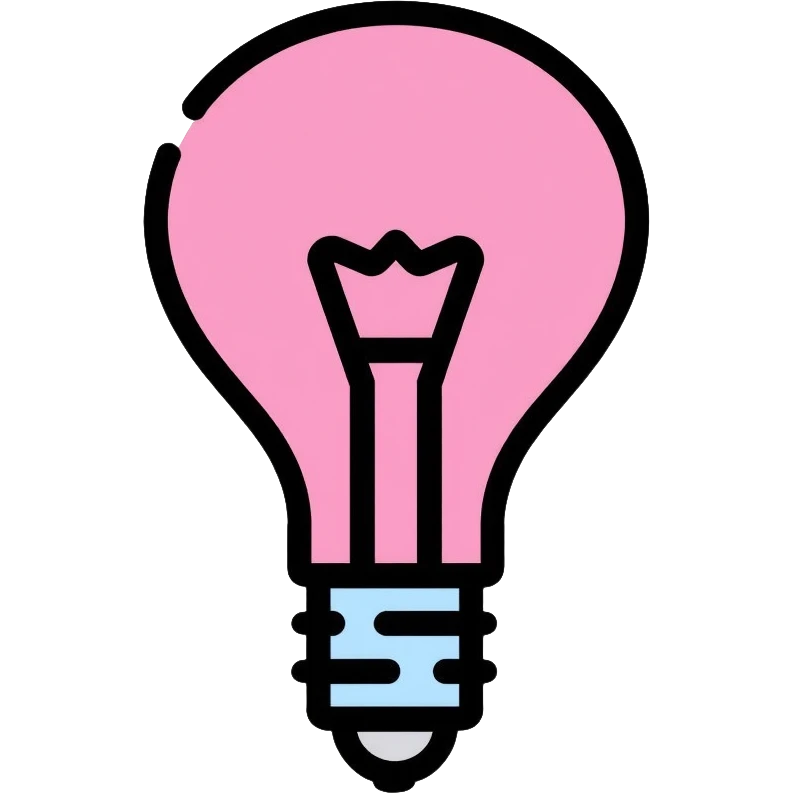 pink light bulb emoji