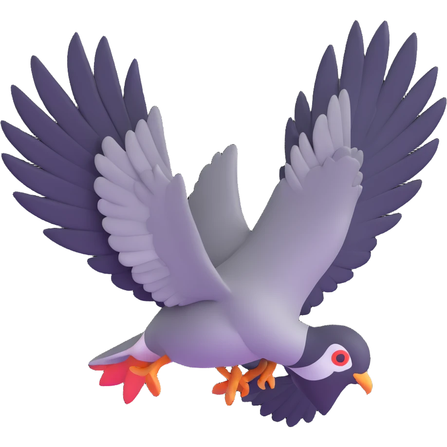 angry pigeon dive bombing emoji