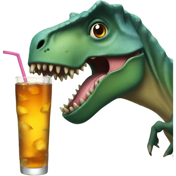 Dinosaur having a drink emoji