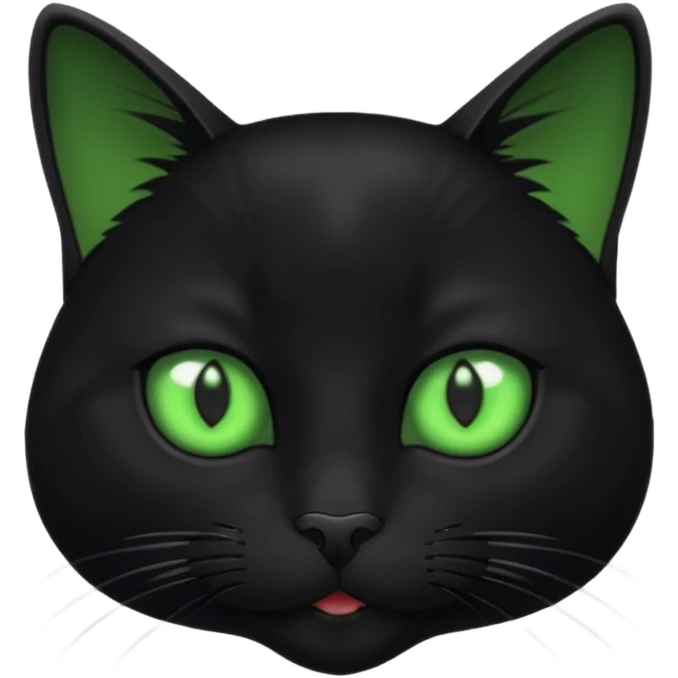 A beautiful cat black with Green eyes inter figure emoji