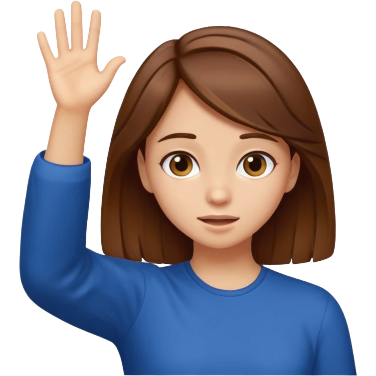 Chica de pelo marrón haciendo un dab  emoji