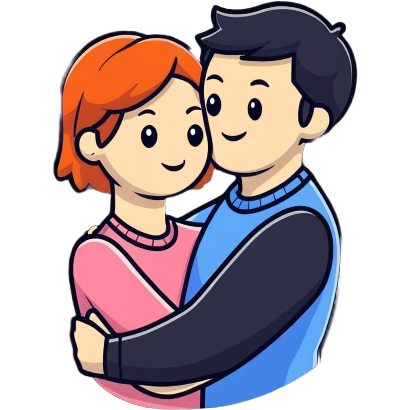 cute couple embracing emoji
