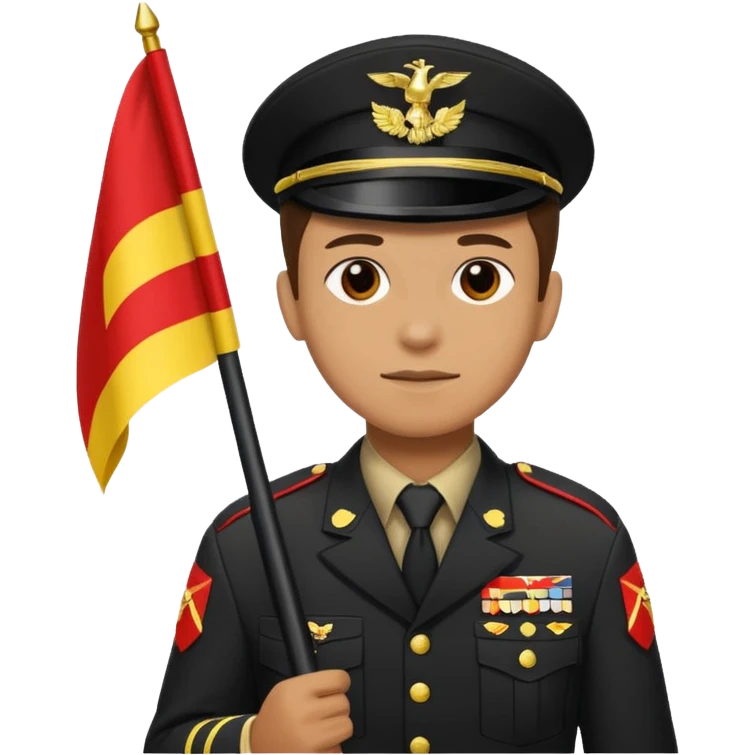 souldier caryying white,black,red,yellow flag emoji