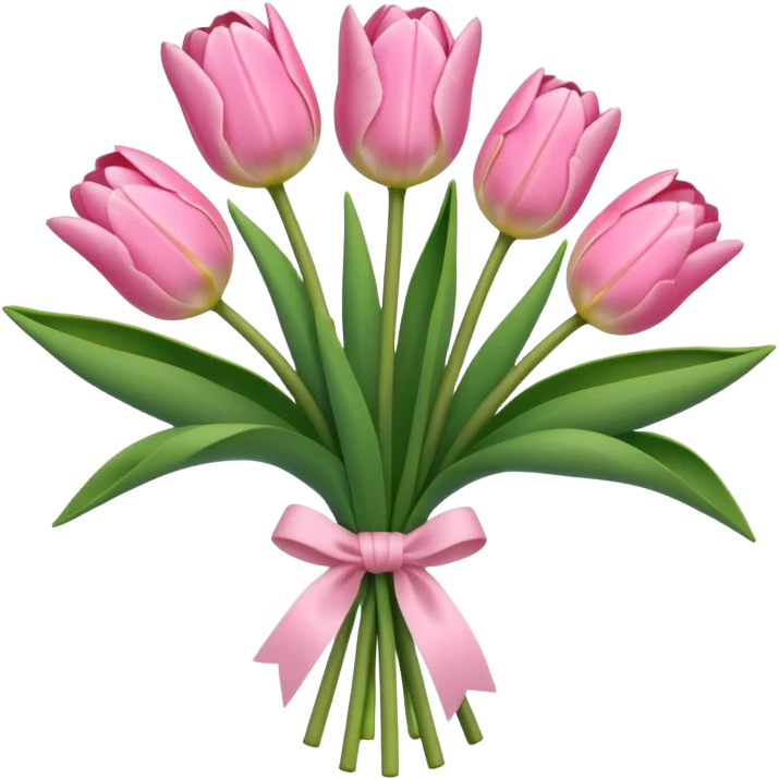 Baby Pink tulips tied emoji