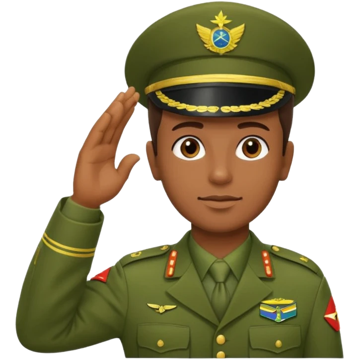 Soldado do Exército Brasileiro fazendo continência emoji