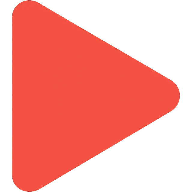 Make the triangle a vivid red color, keep it pointing right, no outline, icon style, with no background. emoji