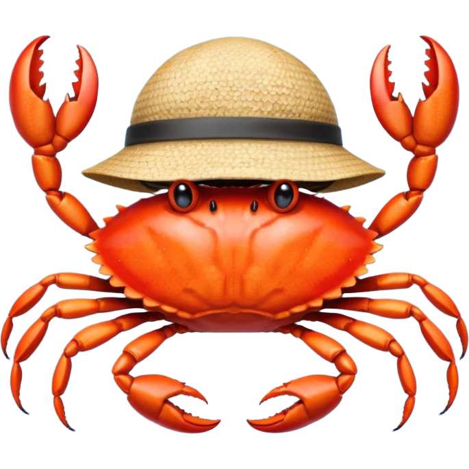 a crab with a hat with written "CARBONFACT" on it emoji