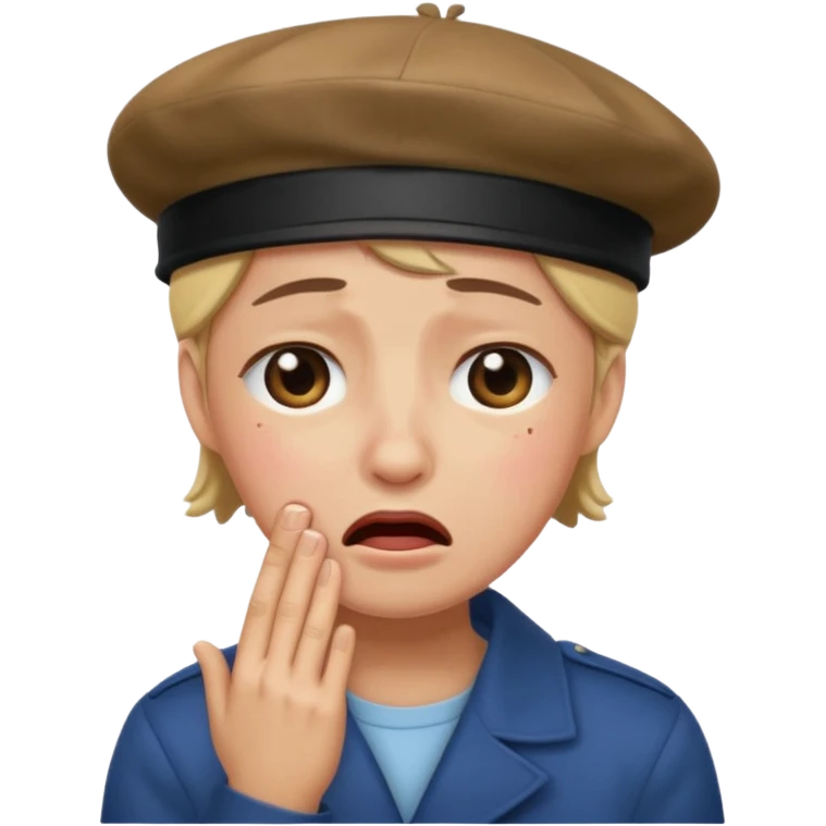 sob with beret emoji