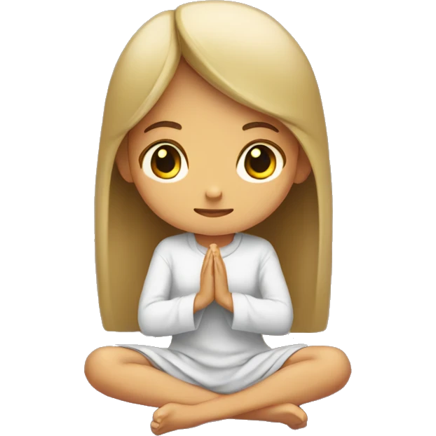 Girl praying on prayer mat emoji
