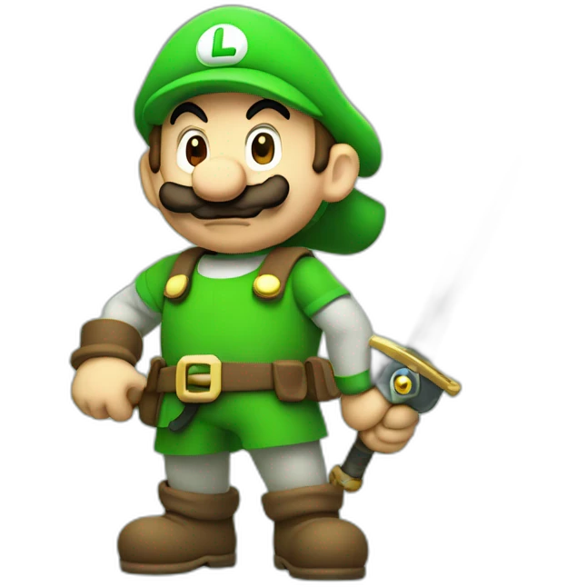 Luigi with a sword emoji