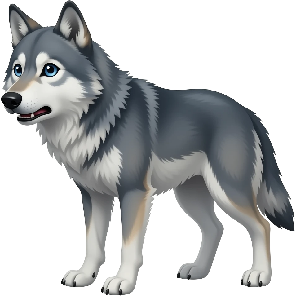 lobo de pie asustado pero que tenga 2 patas pero que este de pie y que tenga 2 patas emoji