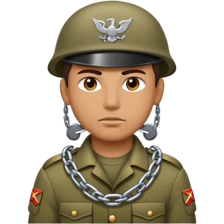 A soldier chained up emoji