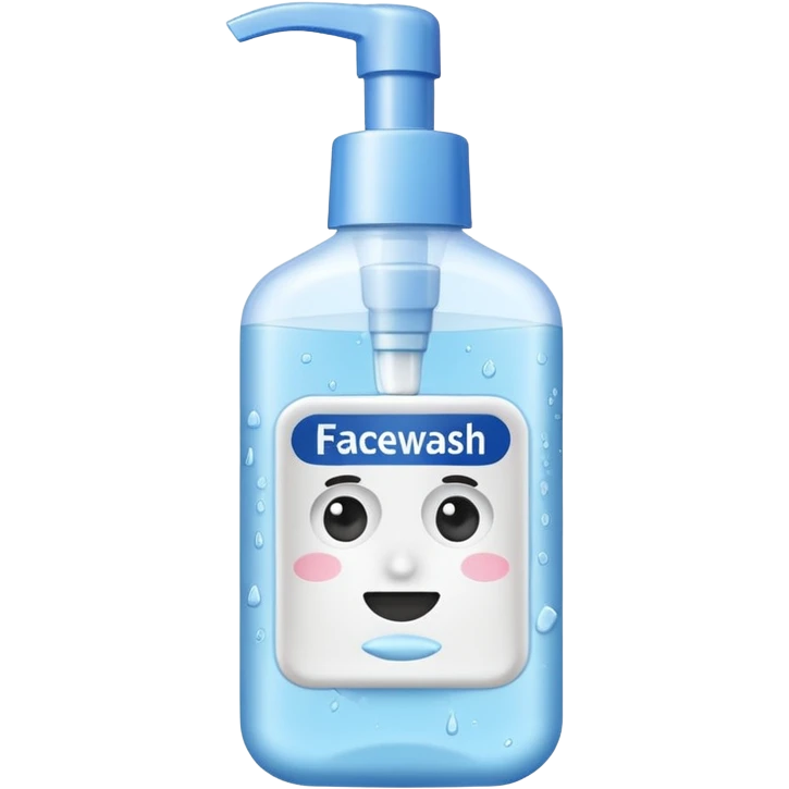 nettoyant visage avec ecriture "nettoyant visage" emoji