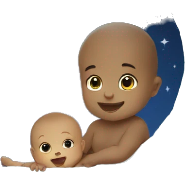 Moon and baby emoji