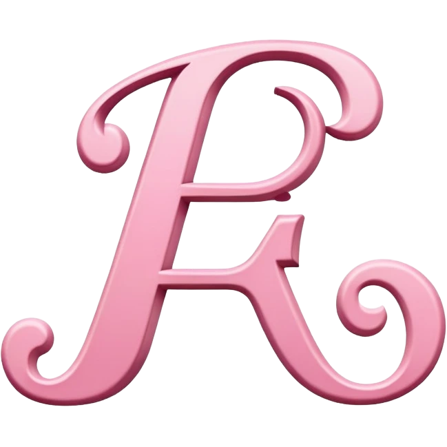 Pink, romantic, refined, fancy, letter “F” of the alphabet emoji
