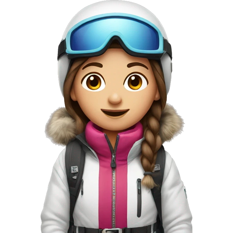 brown hair girl with ski gear on emoji