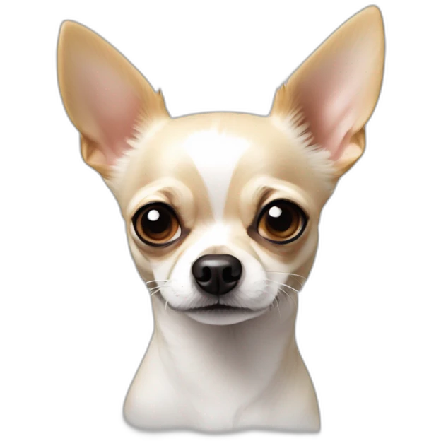 retrato delineado de perrito chihuahua lineas delgadas ojos coloreados en color blanco emoji