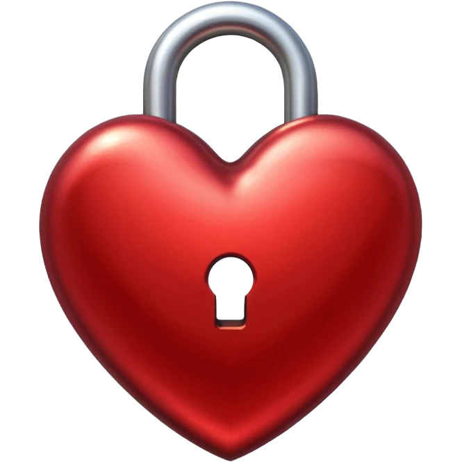 Red heart is locked emoji