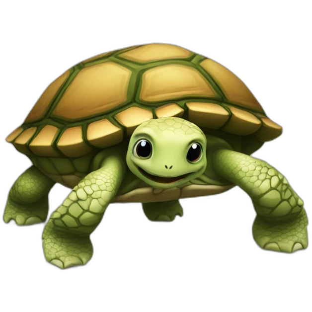 Squelette sur une tortue emoji