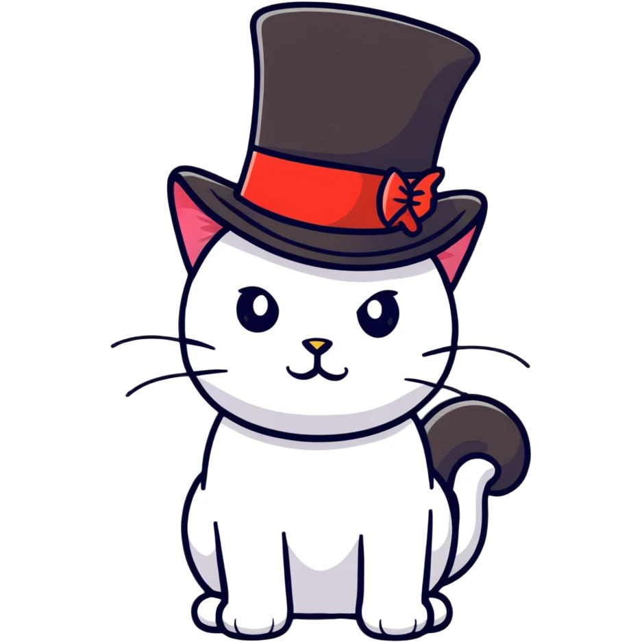 cat wearing a top hat emoji