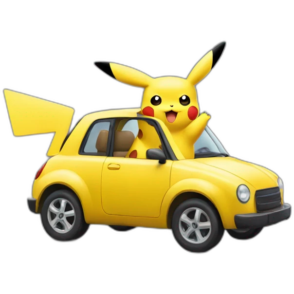 pikachu en carro  emoji