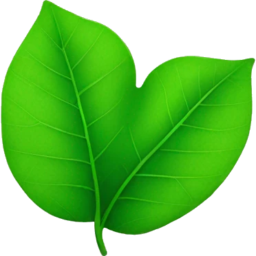 green leaf with heart emoji