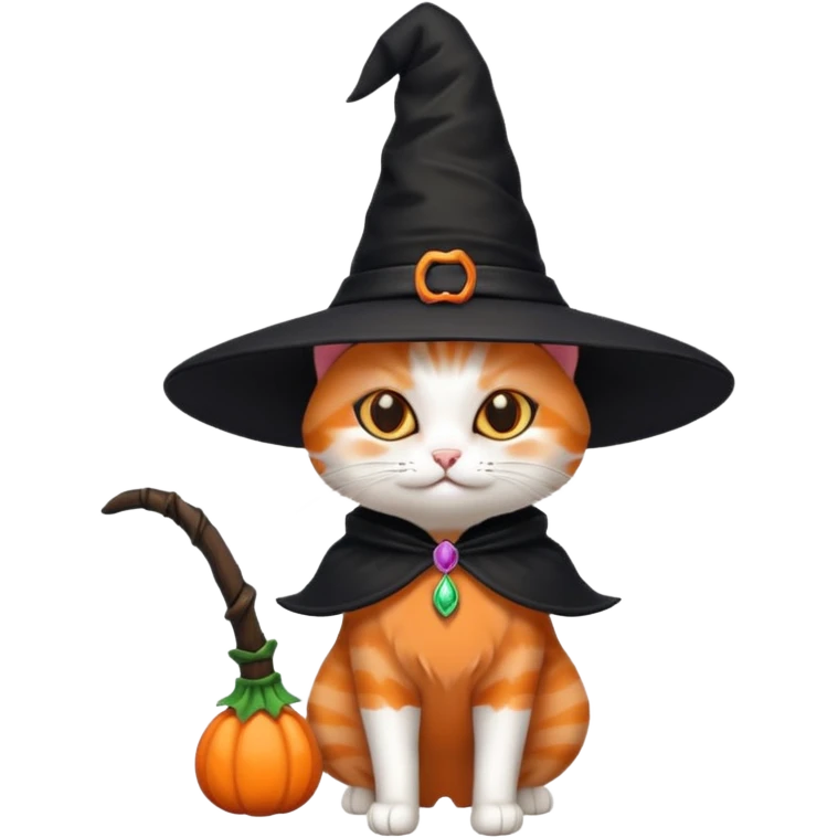 cat in role witch emoji
