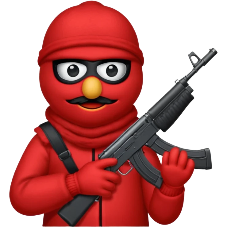 elmo with an AK47 and anbalaclava emoji