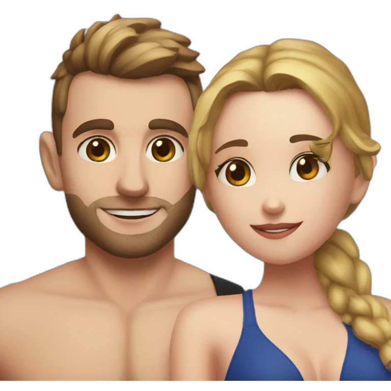 Squeezie with some girl at the beach emoji